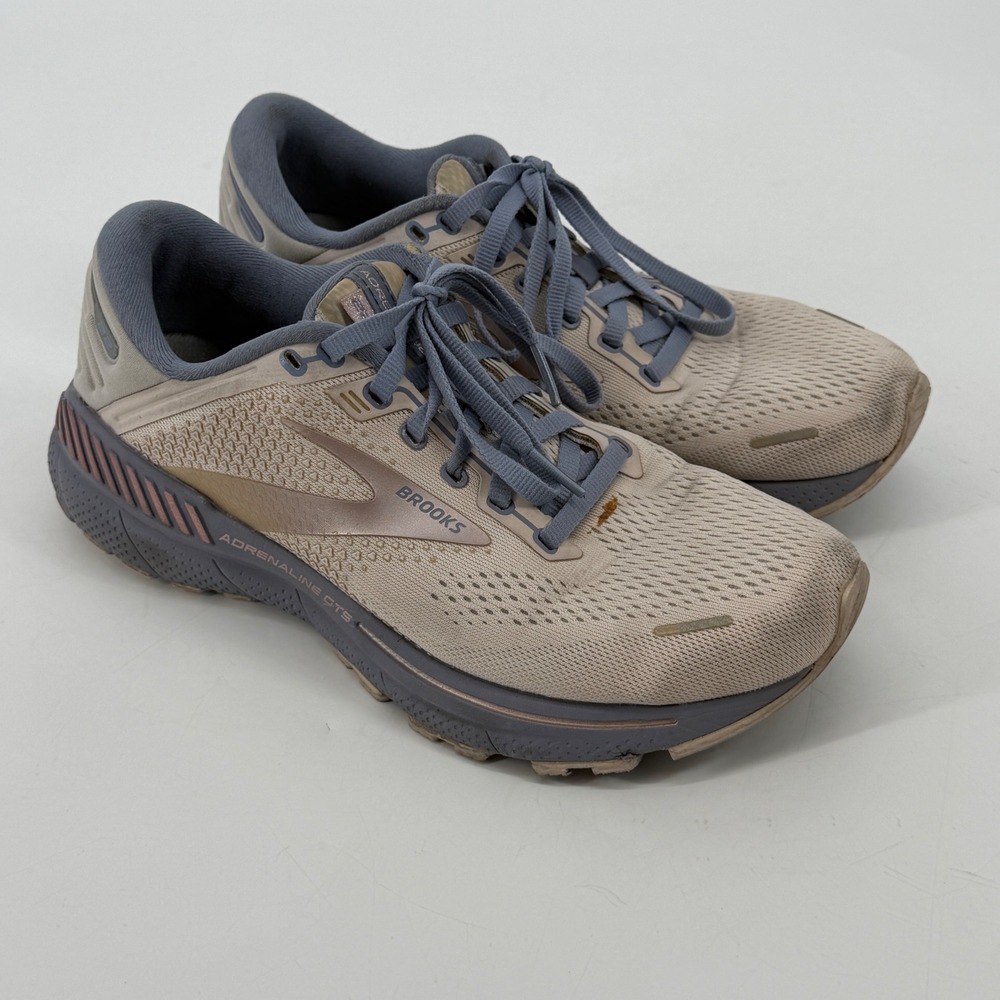 Brooks Adrenaline GTS 22 Womens 8.5 Running Shoes Gray Rose Gold